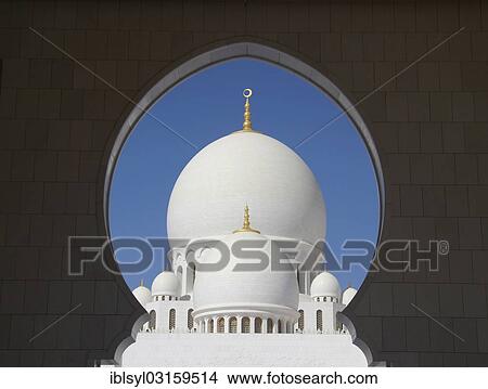 "View of the domes of the Sheikh Zayed Mosque through an arched window, Abu Dhabi, United Arab Emirates, Asia" View Large Photo Image Picture - "View of the domes of the Sheikh Zayed Mosque through an arched window, Abu Dhabi, United Arab Emirates, Asia". Fotosearch