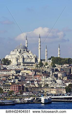 "View of the Galata Bridge, the Sueleymaniye Mosque at the back, Istanbul, Turkey, Middle East, Asia" View Large Photo Image Stock Image - "View of the Galata Bridge, the Sueleymaniye Mosque at the back, Istanbul, Turkey, Middle East, Asia". Fotosearch