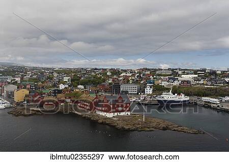 Stock Photo - "View of the harbour, Torshavn, Faroe Islands, Europe". Fotosearch