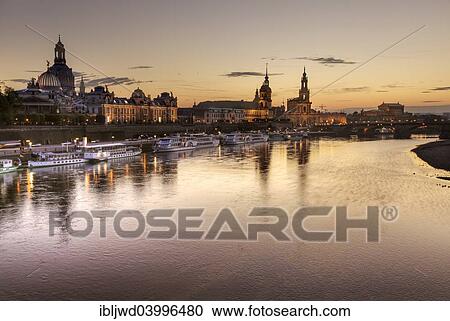 "View of the historic centre at night over the River Elbe, Dresden, Saxony, Germany, Europe" View Large Photo Image Stock Image - "View of the historic centre at night over the River Elbe, Dresden, Saxony, Germany, Europe". Fotosearch