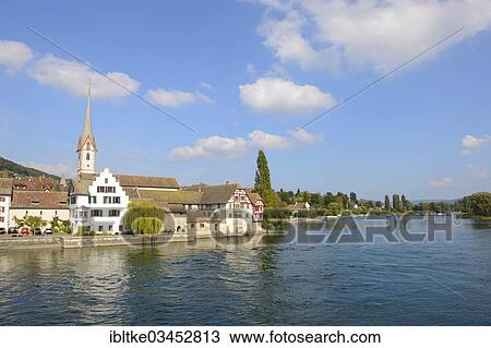 "View of the historic centre of Stein am Rhein with St. George's Abbey, Stein am Rhein, Canton of Schaffhausen, Switzerland, Europe" View Large Photo Image Stock Image - "View of the historic centre of Stein am Rhein with St. George's Abbey, Stein am Rhein, Canton of Schaffhausen, Switzerland, Europe". Fotosearch
