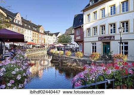 Stock Photo - "View of the historic district, Saarburg Leukbach, Rhineland-Palatinate, Germany, Europe, PublicGround, Europe". Fotosearch