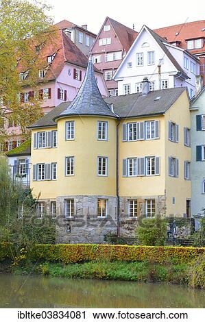 Stock Image - "View of the historic town centre of Tubingen, Baden-Wurttemberg, Germany, Europe". Fotosearch