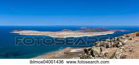 "View of the island La Graciosa from Mirador del Rio, Lanzarote, Canary Islands, Spain, Europe" View Large Photo Image Stock Photograph - "View of the island La Graciosa from Mirador del Rio, Lanzarote, Canary Islands, Spain, Europe". Fotosearch