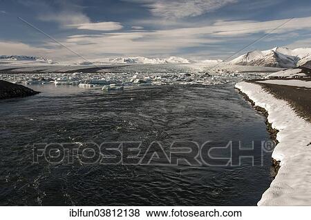 "View of the Jokulsarlon glacier lagoon from the bridge over the lake outlet, Southeast Iceland, Iceland, Europe" View Large Photo Image Stock Photo - "View of the Jokulsarlon glacier lagoon from the bridge over the lake outlet, Southeast Iceland, Iceland, Europe". Fotosearch