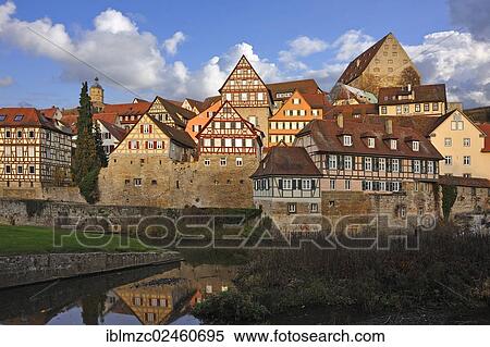 "View of the old town with Kocher river, Schwaebisch Hall, Baden-Wuerttemberg, Germany, Europe, PublicGround, Europe" View Large Photo Image Stock Photography - "View of the old town with Kocher river, Schwaebisch Hall, Baden-Wuerttemberg, Germany, Europe, PublicGround, Europe". Fotosearch