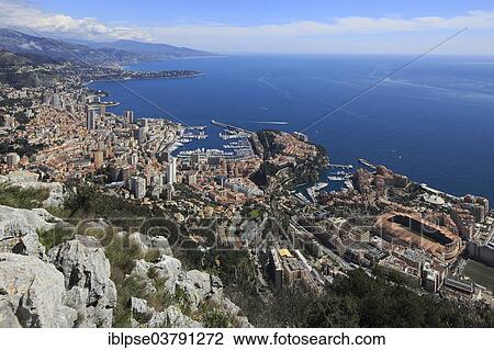 "View of the Principality of Monaco from the Tete du Chien, Mediterranean" View Large Photo Image Stock Image - "View of the Principality of Monaco from the Tete du Chien, Mediterranean". Fotosearch