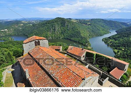"View of the roof of the medieval church and the River Loire, Chambles, Department Loire, Rhone-Alpes region, France, Europe" View Large Photo Image Stock Photograph - "View of the roof of the medieval church and the River Loire, Chambles, Department Loire, Rhone-Alpes region, France, Europe". Fotosearch