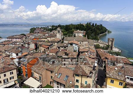 "View of the Scaliger Castle on Sirmione, Lake Garda, Lombardy, Italy, Europe" View Large Photo Image Stock Image - "View of the Scaliger Castle on Sirmione, Lake Garda, Lombardy, Italy, Europe". Fotosearch