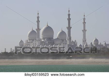 "View of the Sheikh Zayed Mosque across the Khor Al Maqta channel, Abu Dhabi, United Arab Emirates, Asia" View Large Photo Image Stock Image - "View of the Sheikh Zayed Mosque across the Khor Al Maqta channel, Abu Dhabi, United Arab Emirates, Asia". Fotosearch