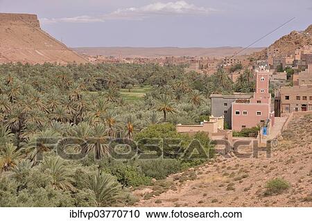 Stock Image - "View of the Todhra Gorge, near Zaouia-Sidi-Abdelali, Morocco, Africa". Fotosearch