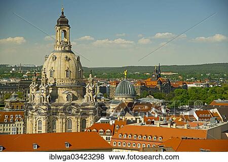 "View of the town from Kreuzkirche Church to Frauenkirche Church, Dresden, Saxony, Germany, Europe" View Large Photo Image Stock Photo - "View of the town from Kreuzkirche Church to Frauenkirche Church, Dresden, Saxony, Germany, Europe". Fotosearch