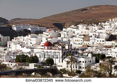 Stock Photography - "View of the town of Agaete, Gran Canaria, Canary Islands, Spain, Europe". Fotosearch