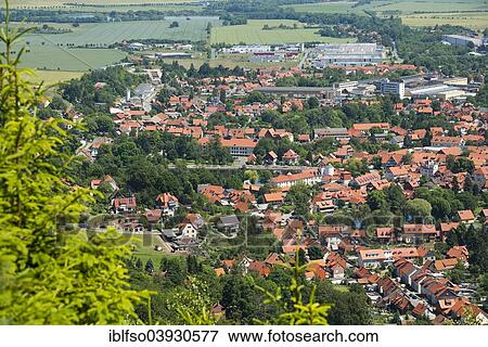 Stock Photo - "View of the town of Ilsenburg, Harz, Saxony-Anhalt, Germany, Europe". Fotosearch