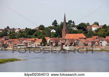 "View of the town of Lauenburg Elbe, Elbe river, Lauenburg district, Schleswig-Holstein, Germany, Europe" View Large Photo Image Stock Image - "View of the town of Lauenburg Elbe, Elbe river, Lauenburg district, Schleswig-Holstein, Germany, Europe". Fotosearch