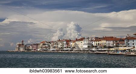 "View of the town of Piran with lighthouse, Piran, Istria, Slovenia, Europe" View Large Photo Image Stock Image - "View of the town of Piran with lighthouse, Piran, Istria, Slovenia, Europe". Fotosearch