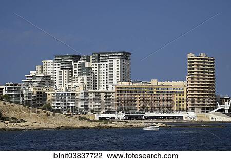 "View of the town of Sliema, Malta, Europe" View Large Photo Image Stock Image - "View of the town of Sliema, Malta, Europe". Fotosearch
