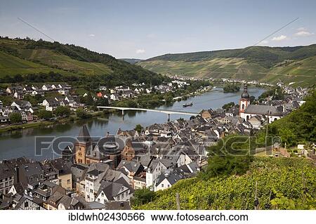 "View of the town of Zell and the Moselle Valley, Moselle river, Rhineland-Palatinate, Germany, Europe, PublicGround, Europe" View Large Photo Image Stock Photograph - "View of the town of Zell and the Moselle Valley, Moselle river, Rhineland-Palatinate, Germany, Europe, PublicGround, Europe". Fotosearch