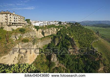 Stock Image - "View of the town, white village, Ronda, Costa del Sol, Andalusia, Spain, Europe". Fotosearch