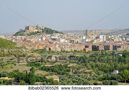 "View of the town with the castle, Parador, Hotel, Castillo de los Calatravos, Alcaniz, Aragon, Spain, Europe" View Large Photo Image Stock Photograph - "View of the town with the castle, Parador, Hotel, Castillo de los Calatravos, Alcaniz, Aragon, Spain, Europe". Fotosearch