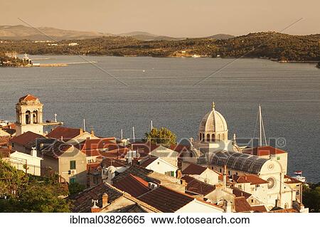 "View of the town with the Cathedral of St. James, UNESCO World Heritage Site, Sibenik, Dalmatia, Croatia, Europe" View Large Photo Image Stock Photography - "View of the town with the Cathedral of St. James, UNESCO World Heritage Site, Sibenik, Dalmatia, Croatia, Europe". Fotosearch