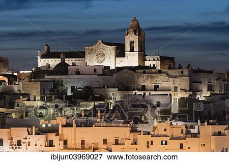 "View of the town with the cathedral, Ostuni, Apulia, Italy, Europe" View Large Photo Image Stock Photo - "View of the town with the cathedral, Ostuni, Apulia, Italy, Europe". Fotosearch