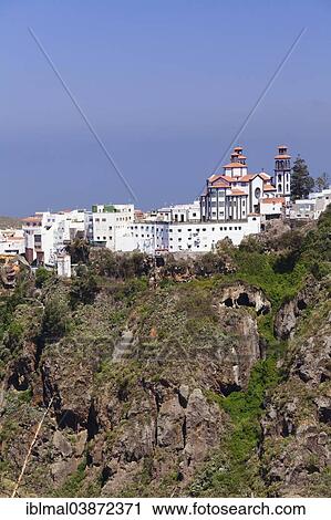 "View of the town with the Church of El Pilar, Moya, Gran Canaria, Canary Islands, Spain, Europe" View Large Photo Image Stock Image - "View of the town with the Church of El Pilar, Moya, Gran Canaria, Canary Islands, Spain, Europe". Fotosearch