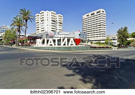 "View of the town with the word """"Antalya"""", Turkish Riviera, Turkey, Asia Minor, Asia" View Large Photo Image Stock Image - "View of the town with the word """"Antalya"""", Turkish Riviera, Turkey, Asia Minor, Asia". Fotosearch
