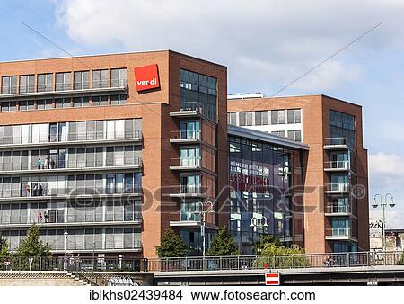 Picture - "View of the Verdi office as seen from the Spree river, Berlin, Germany, Europe". Fotosearch