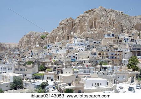 "View of the village of Ma'loula, Syria, Asia" View Large Photo Image Stock Image - "View of the village of Ma'loula, Syria, Asia". Fotosearch