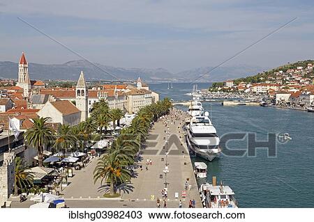 "View of Trogir from Kamerlengo Castle, Trogir, Dalmatia, Croatia, Europe" View Large Photo Image Stock Image - "View of Trogir from Kamerlengo Castle, Trogir, Dalmatia, Croatia, Europe". Fotosearch