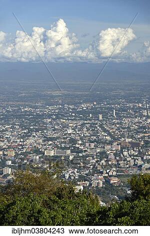 "View over Chiang Mai from Wat Phra That Doi Suthep Temple, Chiang Mai, Northern Thailand, Thailand, Asia" View Large Photo Image Stock Image - "View over Chiang Mai from Wat Phra That Doi Suthep Temple, Chiang Mai, Northern Thailand, Thailand, Asia". Fotosearch