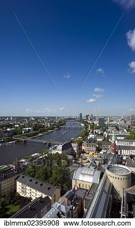 Stock Photo - "View over Frankfurt with the Main River, with the Schirn Museum at the front, Frankfurt am Main, Hesse, Germany, Europe". Fotosearch