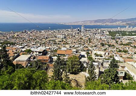 "View over Izmir from Asensoer in the Konak district, Turkey, Asia" View Large Photo Image Picture - "View over Izmir from Asensoer in the Konak district, Turkey, Asia". Fotosearch