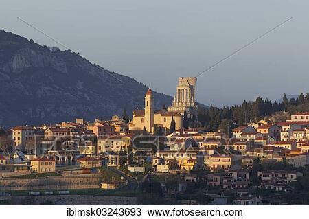 "View over La Turbie with Tropaeum Alpium in the evening light, La Turbie, Departement Alpes-Maritimes, Region Provence-Alpes-Cote d? ÇÖAzur, France, Europe" View Large Photo Image Stock Image - "View over La Turbie with Tropaeum Alpium in the evening light, La Turbie, Departement Alpes-Maritimes, Region Provence-Alpes-Cote d? ÇÖAzur, France, Europe". Fotosearch