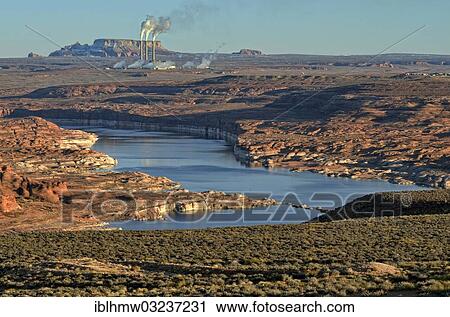 "View over Lake Powell towards a coal power plant, Navajo Generating Station, Lake Powell, Page, Arizona, United States, North America" View Large Photo Image Stock Image - "View over Lake Powell towards a coal power plant, Navajo Generating Station, Lake Powell, Page, Arizona, United States, North America". Fotosearch