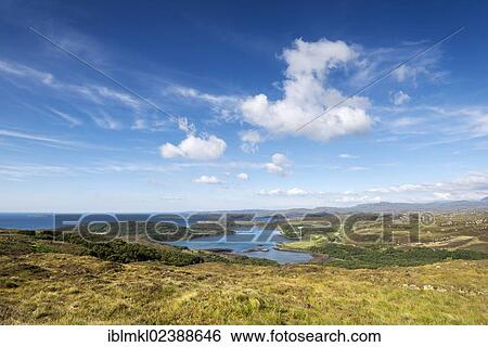 Stock Photograph - "View over Loch Ardbhair and Eddrachillis Bay towards the Atlantic Ocean, county of Sutherland, Scotland, United Kingdom, Europe". Fotosearch