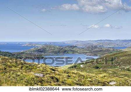 "View over Loch Ardbhair in the Northern Highlands towards the Atlantic Ocean, county of Sutherland, Scotland, United Kingdom, Europe" View Large Photo Image Picture - "View over Loch Ardbhair in the Northern Highlands towards the Atlantic Ocean, county of Sutherland, Scotland, United Kingdom, Europe". Fotosearch