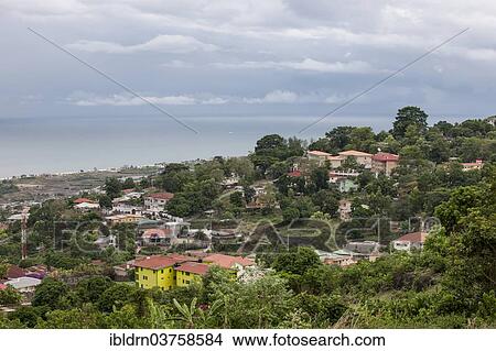 Picture - "View over the Aberdeen Hill district, Freetown, Western Area, Sierra Leone, Africa". Fotosearch