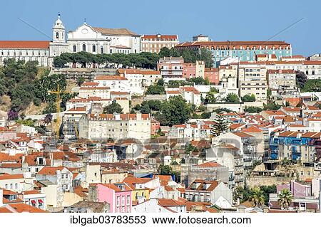 "View over the Alfama district and monastery church Igreja da Graca, Lisbon, Portugal, Europe" View Large Photo Image Stock Image - "View over the Alfama district and monastery church Igreja da Graca, Lisbon, Portugal, Europe". Fotosearch