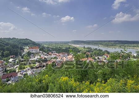 Picture - "View over the city from the Hill of Three Crosses, Cholewianka, Kazimierz Dolny, Lublin Voivodeship, Poland, Europe". Fotosearch
