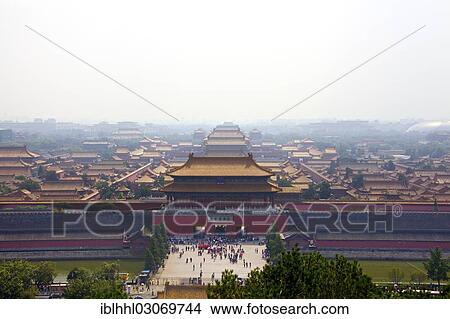 "View over the Forbidden City towards smog, Verbotene Stadt, Beijing, China, People's Republic of China, Asia" View Large Photo Image Picture - "View over the Forbidden City towards smog, Verbotene Stadt, Beijing, China, People's Republic of China, Asia". Fotosearch