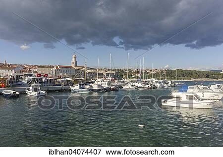 "View over the harbour of the town, Krk, Primorje-Gorski Kotar County, Croatia, Europe" View Large Photo Image Stock Photo - "View over the harbour of the town, Krk, Primorje-Gorski Kotar County, Croatia, Europe". Fotosearch