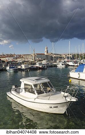 "View over the harbour of the town, Krk, Primorje-Gorski Kotar County, Croatia, Europe" View Large Photo Image Stock Photo - "View over the harbour of the town, Krk, Primorje-Gorski Kotar County, Croatia, Europe". Fotosearch