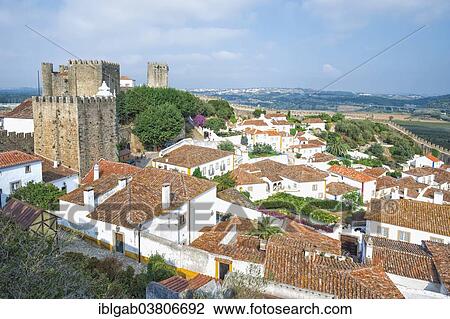 "View over the historic district and the castle, Obidos, Leiria District, Portugal, Europe" View Large Photo Image Stock Image - "View over the historic district and the castle, Obidos, Leiria District, Portugal, Europe". Fotosearch