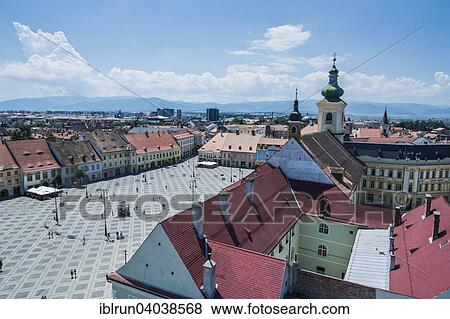 "View over the main square from the Tower of the Council or Turnul Sfatului, UNESCO World Heritage, Sibiu, Romania, Europe" View Large Photo Image Stock Photo - "View over the main square from the Tower of the Council or Turnul Sfatului, UNESCO World Heritage, Sibiu, Romania, Europe". Fotosearch