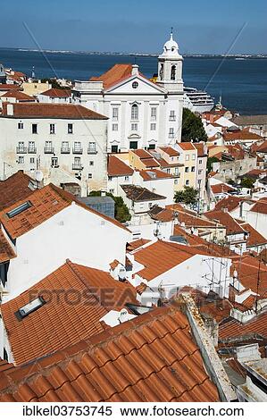 Stock Photography - "View over the old quarter of Alfama, Lisbon, Portugal, Europe". Fotosearch