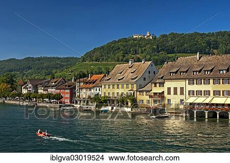"View over the Rhine to the village of Stein am Rhein, at the foot of Burg Hohenklingen Castle, Stein am Rhein, Canton of Schaffhausen, Switzerland, Europe" View Large Photo Image Picture - "View over the Rhine to the village of Stein am Rhein, at the foot of Burg Hohenklingen Castle, Stein am Rhein, Canton of Schaffhausen, Switzerland, Europe". Fotosearch