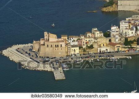 Stock Photo - "View over the town with the harbour, Castellammare del Golfo, Province of Trapani, Sicily, Italy, Europe". Fotosearch