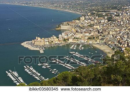"View over the town with the harbour, Castellammare del Golfo, Province of Trapani, Sicily, Italy, Europe" View Large Photo Image Stock Photography - "View over the town with the harbour, Castellammare del Golfo, Province of Trapani, Sicily, Italy, Europe". Fotosearch